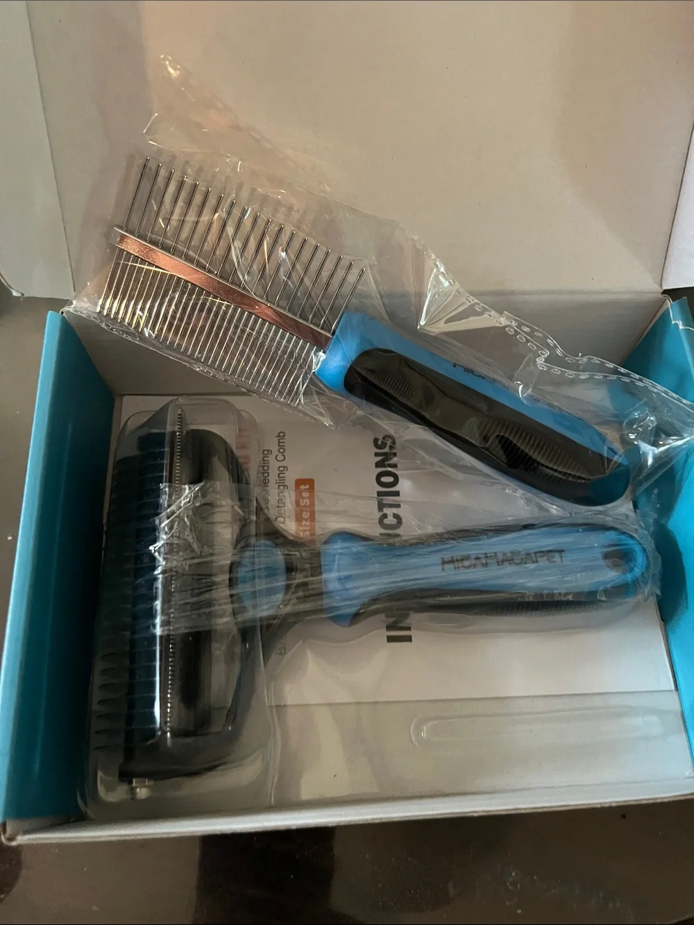 2-in-1 Pet Grooming Kit - Blue/Black